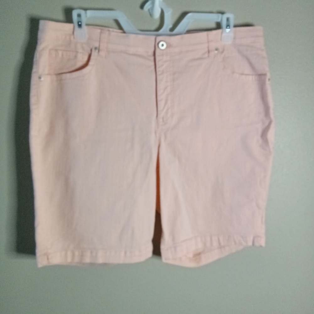 Faded Glory Marjorie Short Peach Whisper Stretch Pockets #FGW17820SO Plus 20W